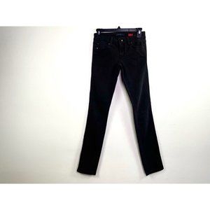 Level 99 Womens Lilly Straight Slim Skinny Jeans Gray Faded Stretch Denim 25